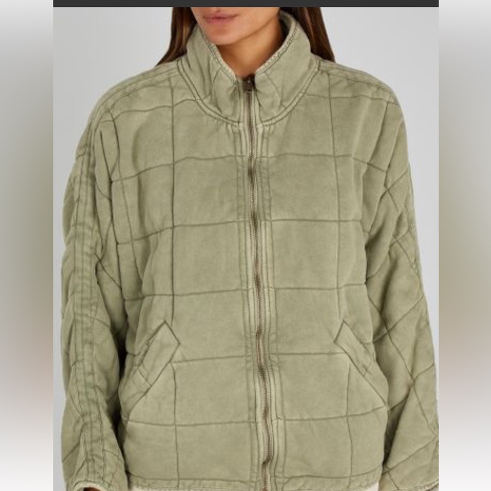 Free people Dolman quilted knit jacket- army green